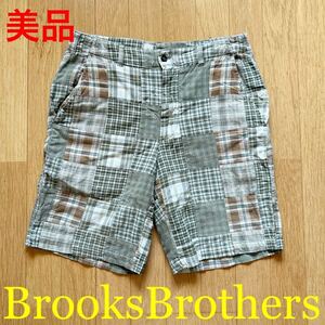 美品 ブルックスブラザーズ BrooksBrothers パッチワーク ショートパンツ チェック サイズ30インチ 