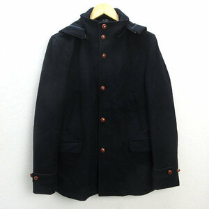 D■シップス/SHIPS ウール Pコート JKT【L】紺/MENS/58【中古】