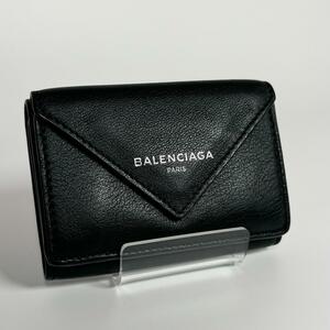 BALENCIAGA バレンシアガ ミニウォレット ブラック 財布 ウォレット コンパクト 三つ折り 革小物 メンズ　レディース ユニセックス レザー