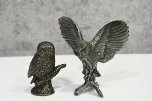 tr0989 フランクリンミント THE FRANKLIN MINT フクロウ 梟 オブジェ 2点 置物 インテリア 縁起物 飾り コレクション ヴィンテージ