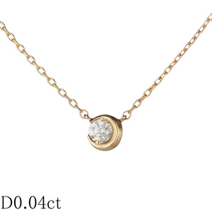 スタージュエリー 1P ダイヤモンド/0.04ct MOON SETTING ネックレス K18YG 2ZN1605