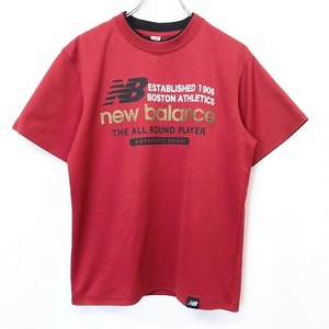 NB NEW BALANCE ニューバランス 160 キッズ ジュニア Tシャツ プラクティスシャツ スポーツシャツ 半袖 プリント 丸首 ポリ100% 赤 レッド