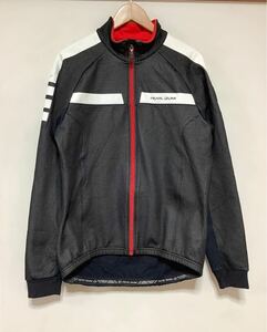 ら1412 PEARL iZUMI パールイズミ サイクルジャケット サイクルジャージ XL ブラック/ホワイト AIR ventilation 裏フリース