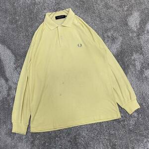 FRED PERRY フレッドペリー 長袖シャツ 長袖ポロシャツ サイズM イエロー 黄色 メンズ トップス 最落なし （H18）