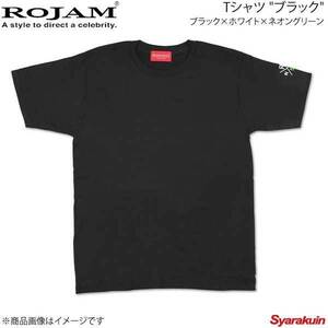 ROJAM ロジャム Tシャツ ブラック ユニセックスモデル/レディースモデル ブラック×ホワイト×ネオングリーン サイズ：M 70-T201-2M