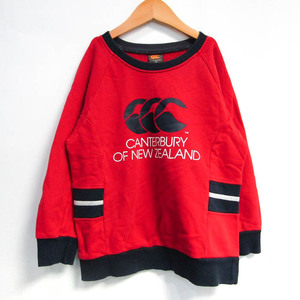 カンタベリー スウェット トレーナー トップス フロントロゴ スポーツウエア キッズ 男の子用 130サイズ レッド CANTERBURY