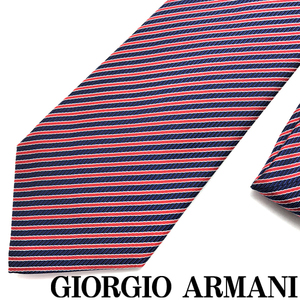 GIORGIO ARMANI ネクタイ ジョルジオアルマーニ ブランド シルク ストライプ ロイヤルブルー 【剣先幅:8cm】 360054-906-00033