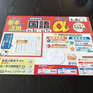 サ15 非売品 基本から活用まで 国語a 5年生 学習 問題集 ドリル 小学 テキスト テスト用紙 前期 文章問題 家庭学習 新学社 漢字 アルファ