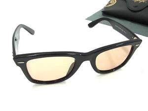 1円 ■美品■ Ray-Ban レイバン RB2140-F 901/4B 52□22 WAYFARER ウェイファーラー キムタク サングラス メガネ 眼鏡 ブラック系 BM4761