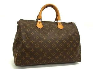 1円 LOUIS VUITTON ルイヴィトン M41524 モノグラム スピーディ35 ボストンバッグ ハンドバッグ レディース ブラウン系 BJ6628