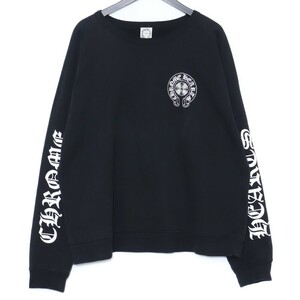 CHROME HEARTS ホースシュースウェットシャツ Lサイズ ブラック クロムハーツ トレーナー 袖ロゴプリント Horseshoe Sweat shirt