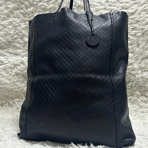 【A4◎/美品】 ボッテガヴェネタ BOTTEGA VENETA トートバッグ ハンドバッグ イントレッチオ レザー 本革 ビジネス メンズ ブラック 黒 鞄