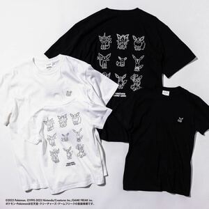 新品 Kids 140cm white 白 Osuwari Design イーブイ BEAMS ポケモンTシャツ yu nagaba 長場 ブラッキー エーフィ シャワーズ