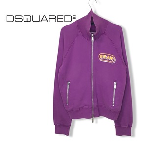 ★DSQUARED2 ディースクエアード★メンズ ジップアップ スウェット トラックジャケット DEAN ロゴプリント パープル系 size L 管:C:01