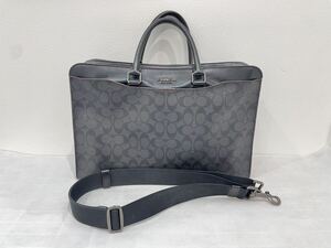 （T3571）☆1円スタート☆ COACH コーチ 2WAY シグネチャー ビジネスバッグ ブリーフケース F72989