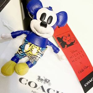 送料込●新品●価39600 MICKEY MOUSE × Keith Haring × COACH バックチャーム②キーホルダー 限定コラボミッキーキースヘリング コーチ