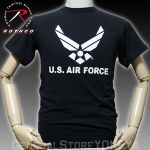 ミリタリー Tシャツ XL エアフォース U.S.AIRFORCE オフィシャル ROTHCO ロスコ 新品 ブラック 黒