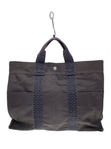 HERMES◆エールラインTGM/トートバッグ/キャンバス/GRY