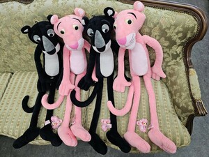 【貴重・非売品】 【タグ付き】　ピンクパンサー　PINK PANTHER　プレミアム・ジャンボ　白黒　ピンク　ピンクパンサーぬいぐるみ 4体SET