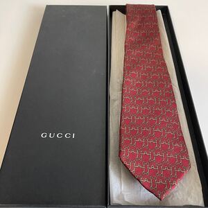 グッチ（GUCCI）赤緑ホースビットG柄ネクタイ