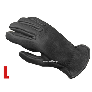 SULLIVAN GLOVE ELK ROPER BLACK L/サリバングローブ黒ブラック裏地なしヘラ鹿革鹿皮エルクレザー本革秋用定番バイク用手袋usa製アメリカ製