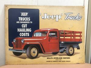 【保管品F0246】Jeep Trucks ジープトラック　看板　インテリア　鉄製　AAA Sign Co. 