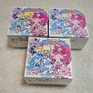 【ハートキャッチプリキュア】2010年　プリティコレクション3種（キュアブロッサム/マリン/サンシャイン）ソフビ人形　未開封　BANDAI　