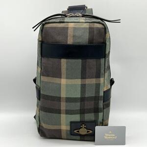 【美品】Vivienne Westwood ヴィヴィアン ボディバッグ ショルダーバッグ オーブ タータンチェック グリーン メンズ レディース DJ000917