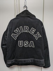 AVIREX USAロゴ/限定品メンズL/CORDUROY B-3 JACKET /コーデュロイ/783-3252074/ブラック/フライトジャケット/MA-1.ムートン.コマーシャル