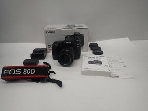 【美品】CANON キヤノン EOS 80D EF-S 18-55 IS STM レンズキット 元箱/説明書付 ∩ 706E2-1