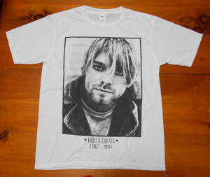 新品 【Nirvana】ニルヴァーナ カートコバーン Vintage Style 追悼 両面 プリント Tシャツ L // バンドTシャツ ロックTシャツ Kurt Cobain