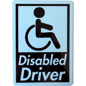 カーマグネット Disabled Driver 角丸長方形　(障害者マーク 障がい 車椅子)