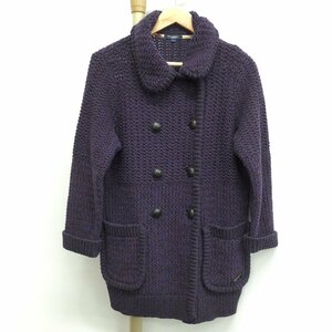 ●バーバリー BURBERRY レディース ニットコート パープル カシミア混 表記サイズ5[Jコレ]E21TA118