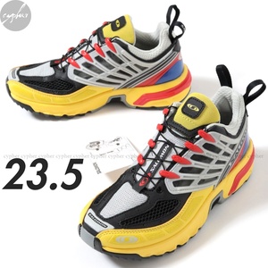 UK5 23.5cm 新品 SALOMON ACS PRO BLACK LEMON HIGH RISK RED サロモン プロ スニーカー 黒 黄 赤 グレー 472989 ADVANCED アドバンスド