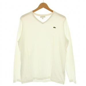 ラコステ LACOSTE VネックロングTシャツ 長袖 白 ホワイト 4 M TH0397 /KQ メンズ