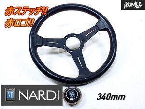 限定400本!! FET正規品 NARDI ナルディ クラシック N921 パンチングレザー ステアリング レッドステッチ レッドロゴ 340ｍｍ 34パイ M-3-4