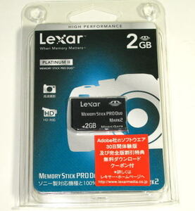 レキサー　　Lexar　2GB　メモリースティック PRO Duo　プラチナ2シリーズ ( LMSPD2GBBCJP )　　正規リテール品　　未使用