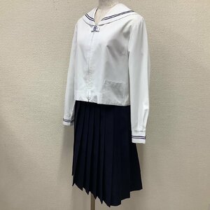 (Y)I109 (中古) 山形県 山形市立第八中学校 セーラー服 旧制服 上下セット /希少/M/W66/丈55/紺2本/KANKO/合服/制服/高校/女子学生/学生服/