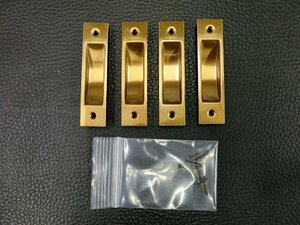 未使用 SUS304 横引き用 引手 4個セット 取手 引戸 襖 18×75×17.5mm 船底引手 チリだし引手 管理No.40411