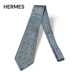 HERMES エルメス シルク ネクタイ 花柄