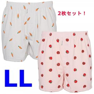 ニットトランクス メンズ 下着 前開き ソフトインナー パンツ 通気性 吸湿速乾 丈夫 かわいい ポップ柄　LL