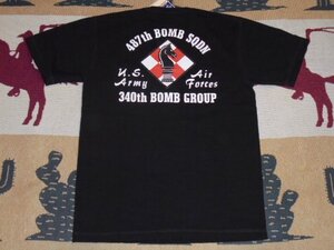 24 東洋 バズリクソンズ BR79372 119 ブラック L 半袖 スラブ Tシャツ 487th BOMB. SQ.