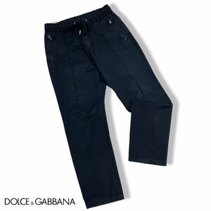 正規品 DOLCE＆GABBANA ドルチェ＆ガッバーナ センタープレス ストレート パンツ ボトムス 46 ブラック イタリア製 メンズ
