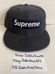 【新品】 Supreme　シュプリーム　Box Logo New Era ニューエラ　FLAGS 7 1/8 rare new キャップ ネイビー　帽子　希少