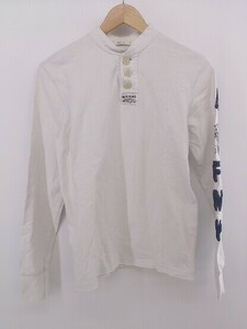 ◇ ◎ Abercrombie & Fitch アバクロンビー&フィッチ ハーフボタン 長袖 Tシャツ カットソー サイズS ホワイト系 メンズ P