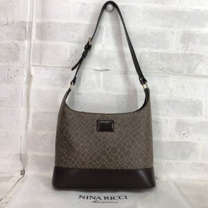 NINA RICCI ニナリッチ 保管袋有 ジラフ柄 レザー ショルダーバッグ ブラウン LH632024062203