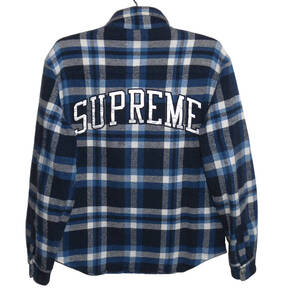 ☆Supreme シュプリーム 17AW Quilted Arc Logo Flannel Shirt アーチロゴ フランネル シャツジャケット Sサイズ