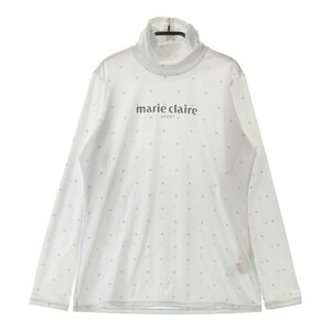 marie claire sport マリクレール スポール ハイネック長袖Tシャツ 総柄 ホワイト系 L [240101255142] ゴルフウェア レディース