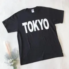 T358 極美品 プリントスター 半袖Tシャツ 英字プリント 無地 ブラック