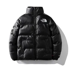 ノースフェイス レザー  Leather Nuptse Jacket Black  黒 ダウンジャケット